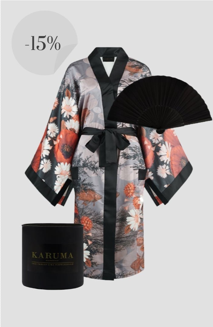 "Exclusive bundle for special occasions"
"Luxury gift set for women"
"Ideal for Mother's Day/Christmas/Valentine's Day"
"Elegant gift for her – Bundle of kimono, candle, and fan"
"Relaxation bundle for home"