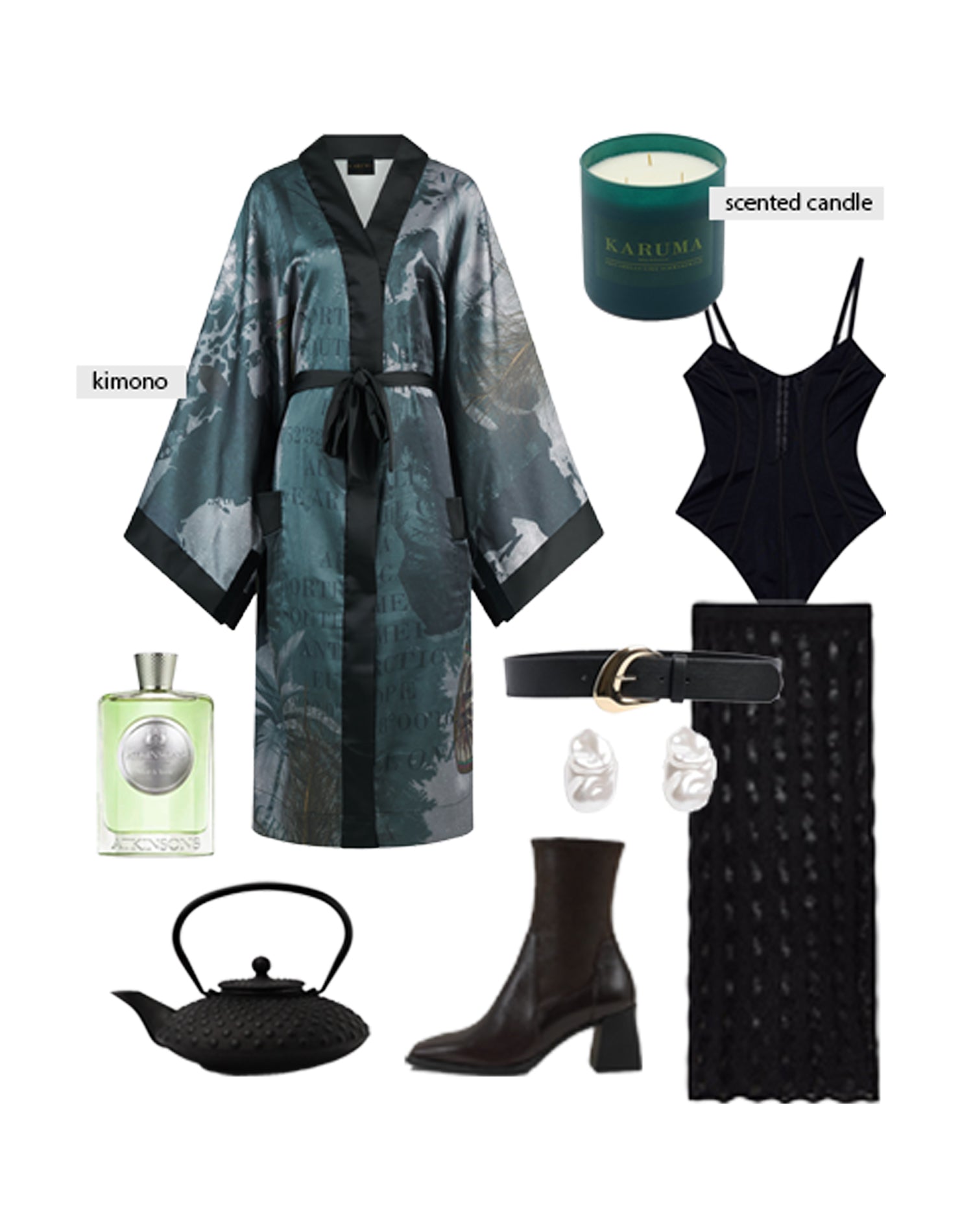 outfit inspiartion moodboard for the atlas of steel kimono